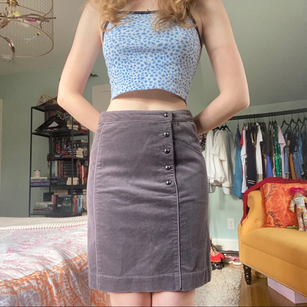 Taupe corduroy skirt